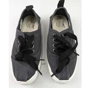 Toms Youth Size 12.5 Lace-up Gray Canvas Sneakers